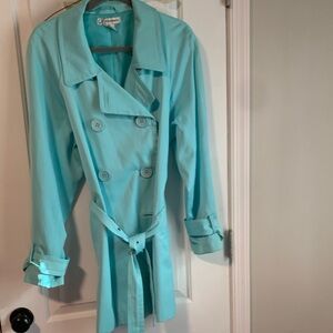 Women's  Dress Barn ALL WEATHER Turquoise Trench Coat